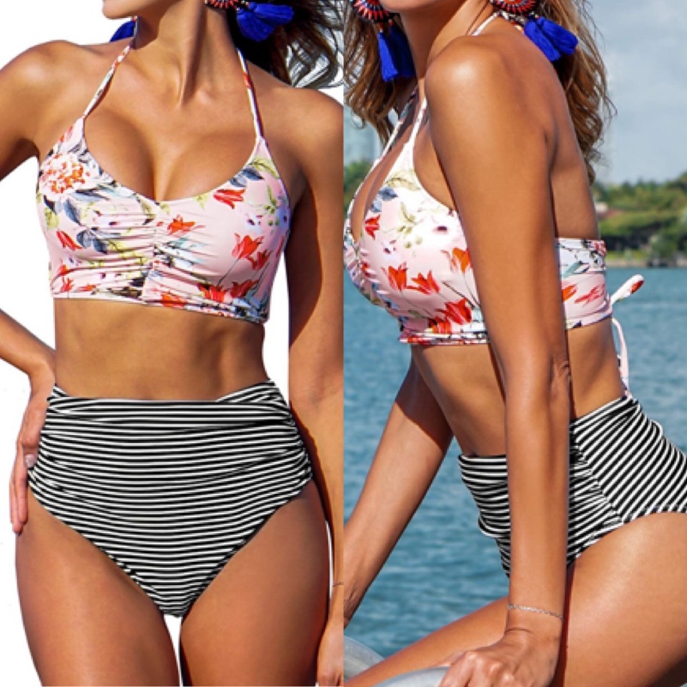 NWT Two Piece High Waisted Bathing Suit